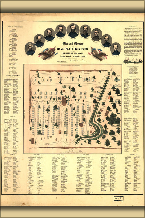24"x36" Gallery Poster, Map of Camp Patterson Park Baltimore Maryland