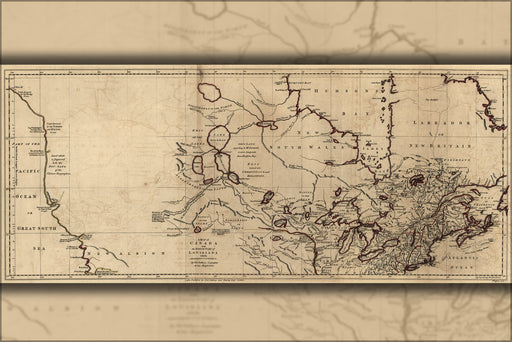 24"x36" Gallery Poster, Map of Canada & louisiana pre united states 1768