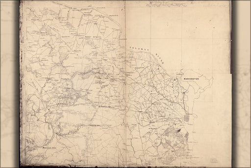 24"x36" Gallery Poster, Map of Fairfax and Alexandria co.s Virginia 1864