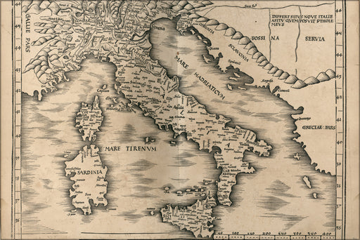 24"x36" Gallery Poster, Map of Italy 1513 p1