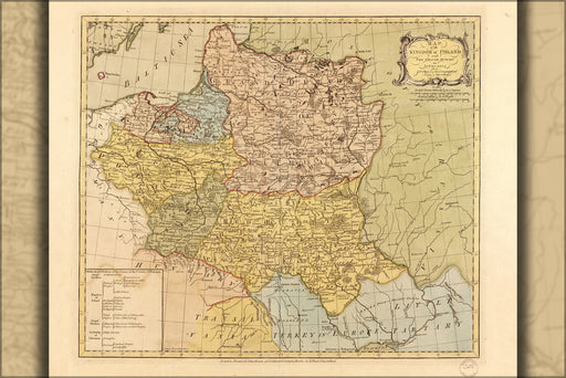 24"x36" Gallery Poster, Map of Kingdom of Poland and Lithuania 1770 p1