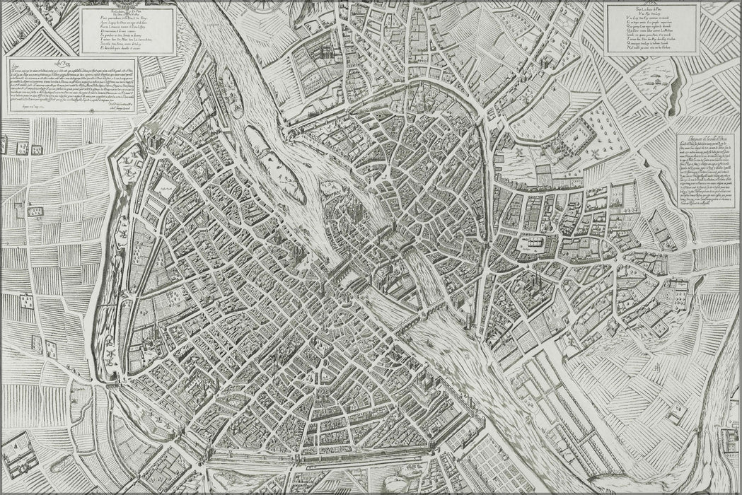 24"x36" Gallery Poster, Map of Paris France 1609