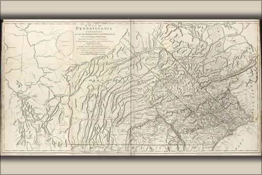 24"x36" Gallery Poster, Map of Pennsylvania 1775 p101