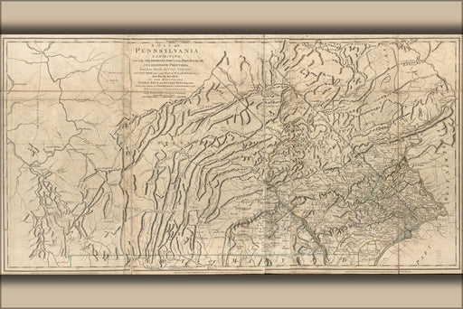 24"x36" Gallery Poster, Map of Pennsylvania 1775 p102