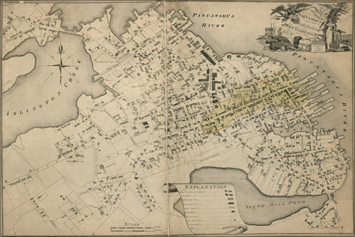 24"x36" Gallery Poster, Map of Portsmouth New Hampshire 1813