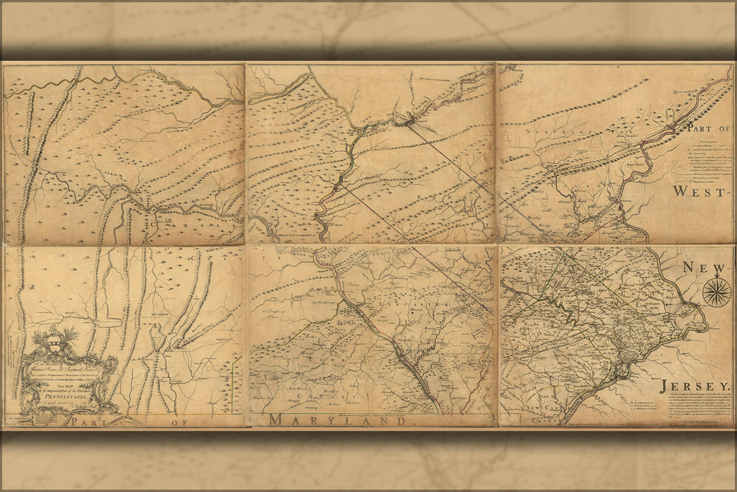 24"x36" Gallery Poster, Map of Province of Pennsylvania 1768