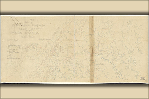 24"x36" Gallery Poster, Map of Royal Land Companys railroad virginia 1870