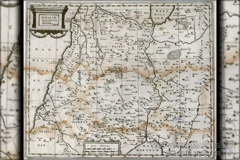 24"x36" Gallery Poster, Map of Samaria 1655