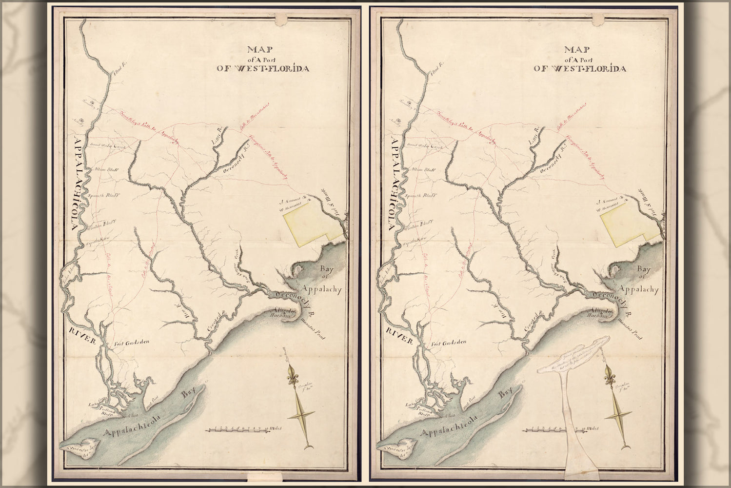 24"x36" Gallery Poster, Map of a part of west Florida 1800