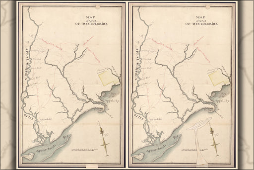 24"x36" Gallery Poster, Map of a part of west Florida 1800