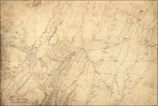 24"x36" Gallery Poster, Map of army movements around Chattanooga 1864