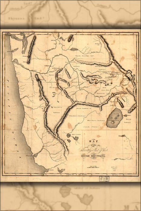 24"x36" Gallery Poster, Map of california oregon washington state 1837