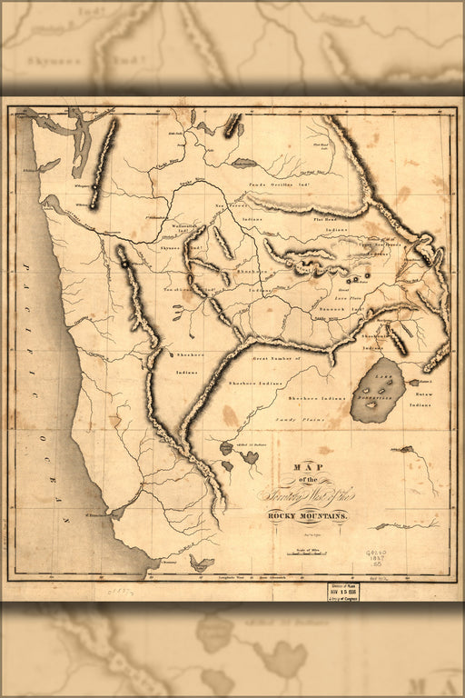 24"x36" Gallery Poster, Map of california oregon washington state 1837