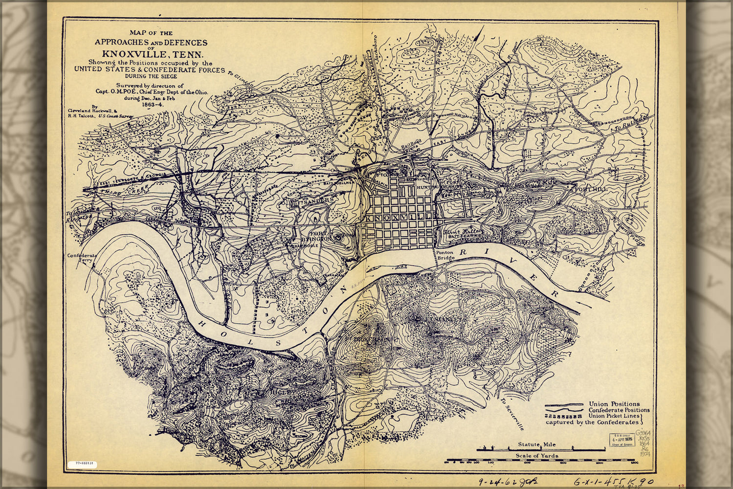 24"x36" Gallery Poster, Map of defences of Knoxville, Tennessee 1864