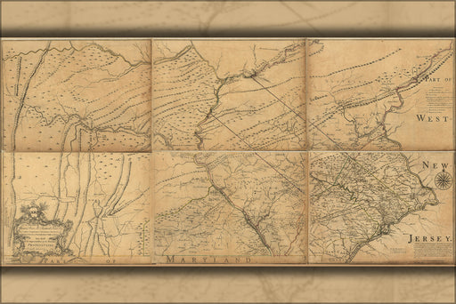 24"x36" Gallery Poster, Map of eastern Pennsylvania 1768