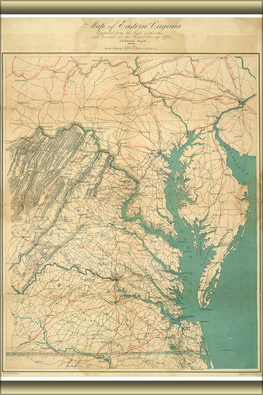 24"x36" Gallery Poster, Map of eastern Virginia, 1862 p2