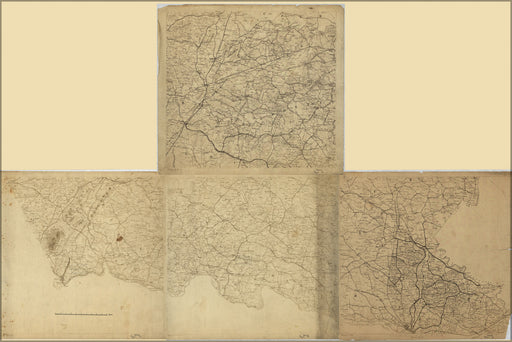 24"x36" Gallery Poster, Map of eastern counties in Virginia, 1864
