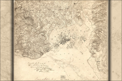 24"x36" Gallery Poster, Map of fortifications washington d.c. 1862