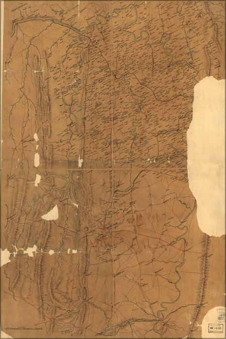 24"x36" Gallery Poster, Map of lower Shenandoah Valley, Virginia 1864 p2