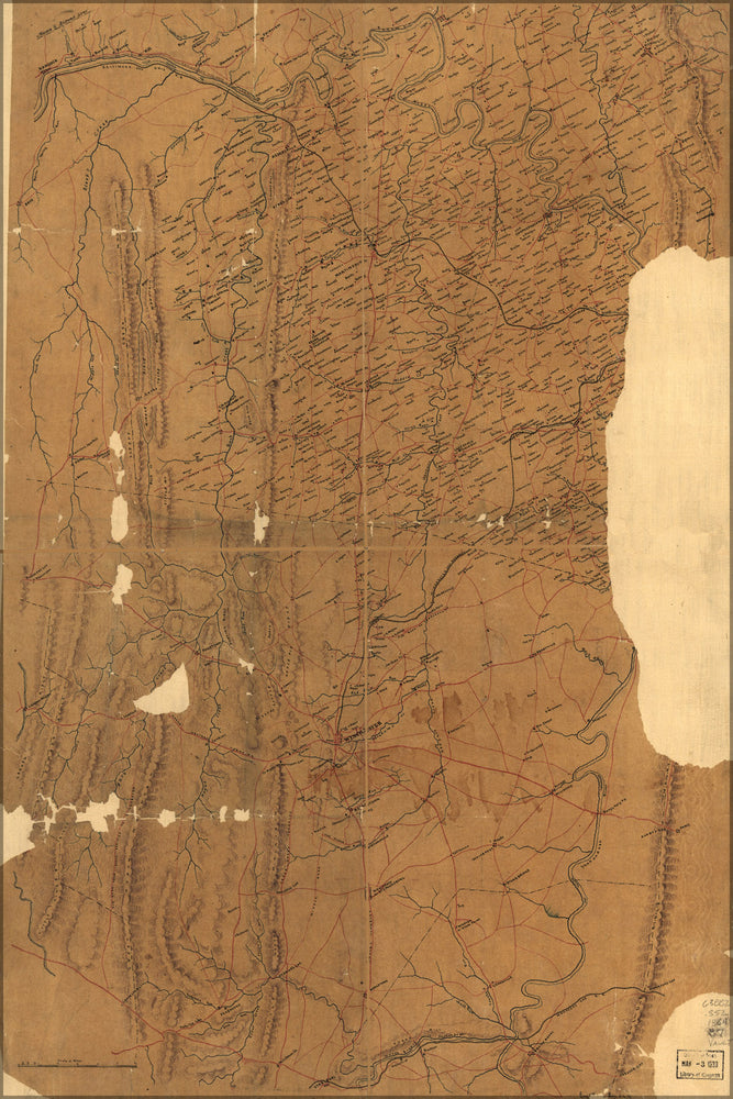 24"x36" Gallery Poster, Map of lower Shenandoah Valley, Virginia 1864 p2