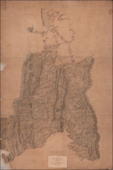 24"x36" Gallery Poster, Map of lower Shenandoah Valley of Virginia 1864