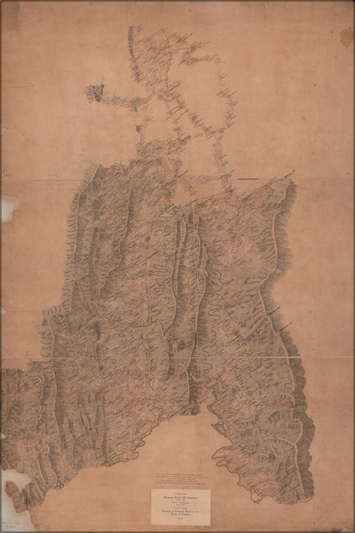 24"x36" Gallery Poster, Map of lower Shenandoah Valley of Virginia 1864