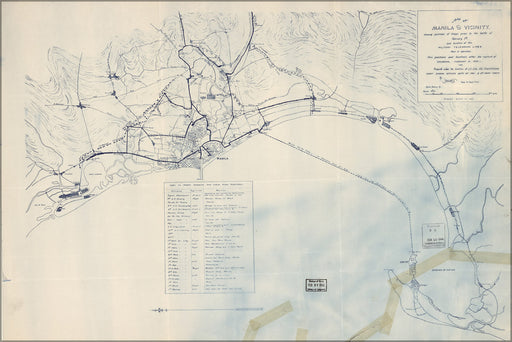 24"x36" Gallery Poster, Map of manila philippines & vicinity 1899