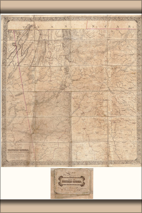 24"x36" Gallery Poster, Map of northern Georgia 1864