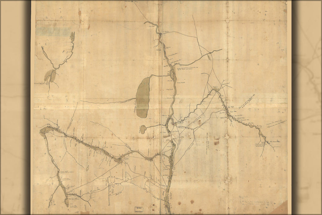 24"x36" Gallery Poster, Map of northern New York state 1758