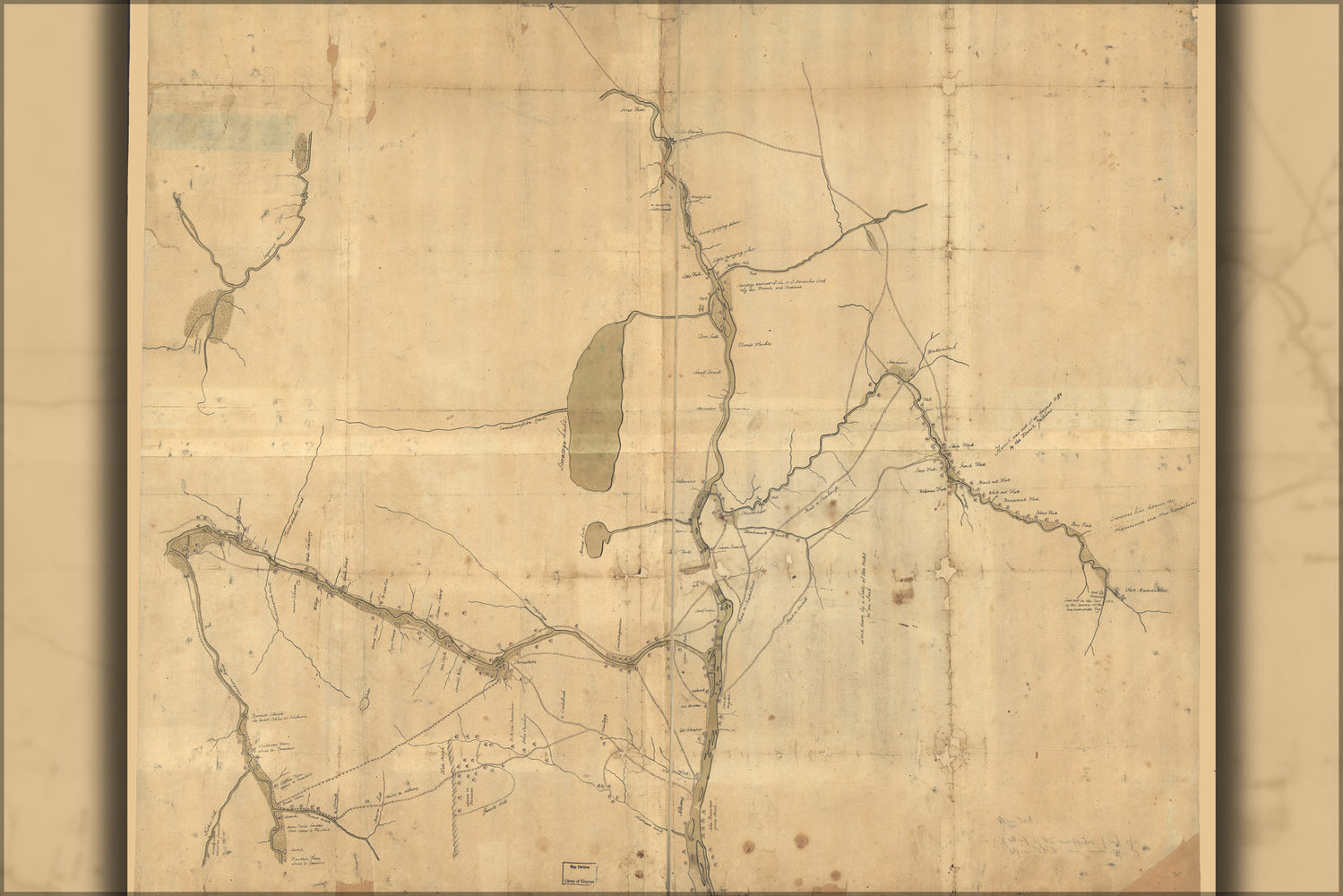 24"x36" Gallery Poster, Map of northern New York state 1758