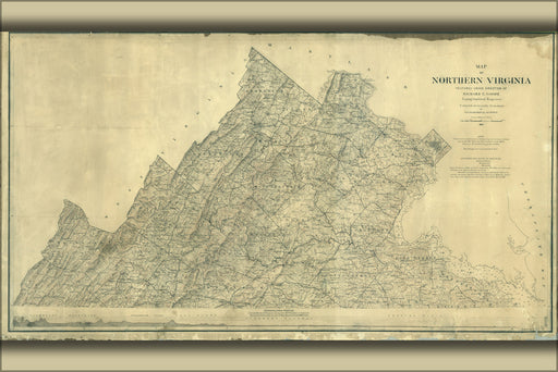 24"x36" Gallery Poster, Map of northern Virginia 1894