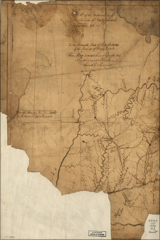 24"x36" Gallery Poster, Map of ohio & indiana 1753