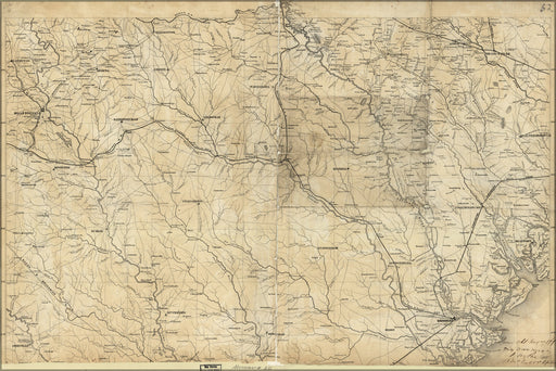 24"x36" Gallery Poster, Map of part of Georgia and South Carolina 1865