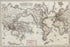 24"x36" Gallery Poster, Map of telegraph lines to circle the earth 1871