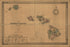 24"x36" Gallery Poster, Map of the Hawaiian Islands hawaii 1876