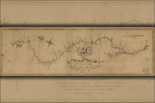 24"x36" Gallery Poster, Map of the Mississippi River 1811