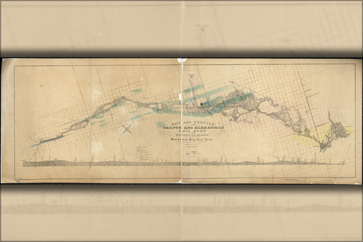 24"x36" Gallery Poster, Map of the Orange and Alexandria RailRoad 1854