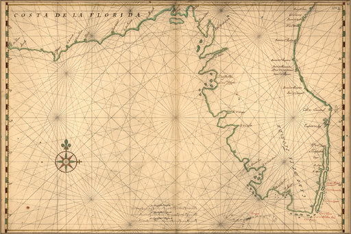 24"x36" Gallery Poster, Map of the Peninsula of Florida 1639