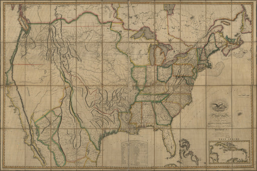 24"x36" Gallery Poster, Map of the United States of America 1818 p3
