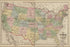 24"x36" Gallery Poster, Map of the United States of america 1878