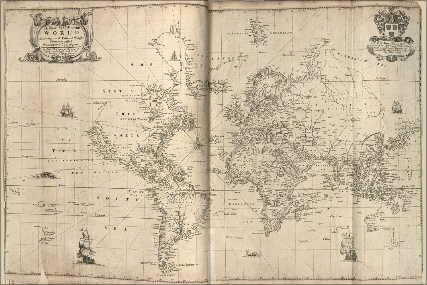 24"x36" Gallery Poster, Map of the World 1700