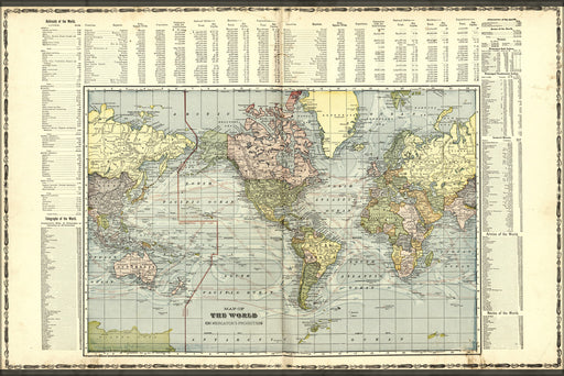 24"x36" Gallery Poster, Map of the World 1906