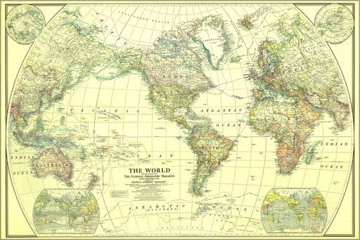 24"x36" Gallery Poster, Map of the World in 1922