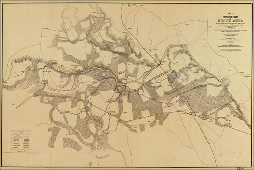 24"x36" Gallery Poster, Map of the battle fields of North Anna 1865