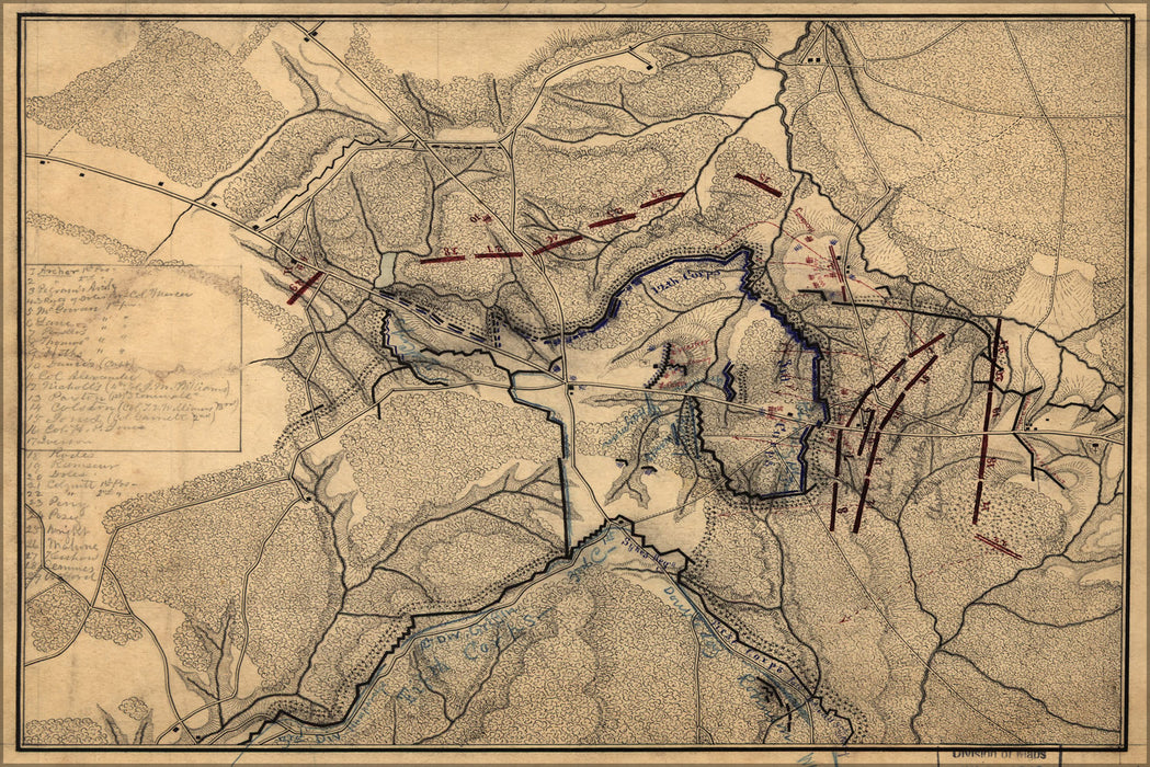 24"x36" Gallery Poster, Map of the battle of Chancellorsville 1863 p2