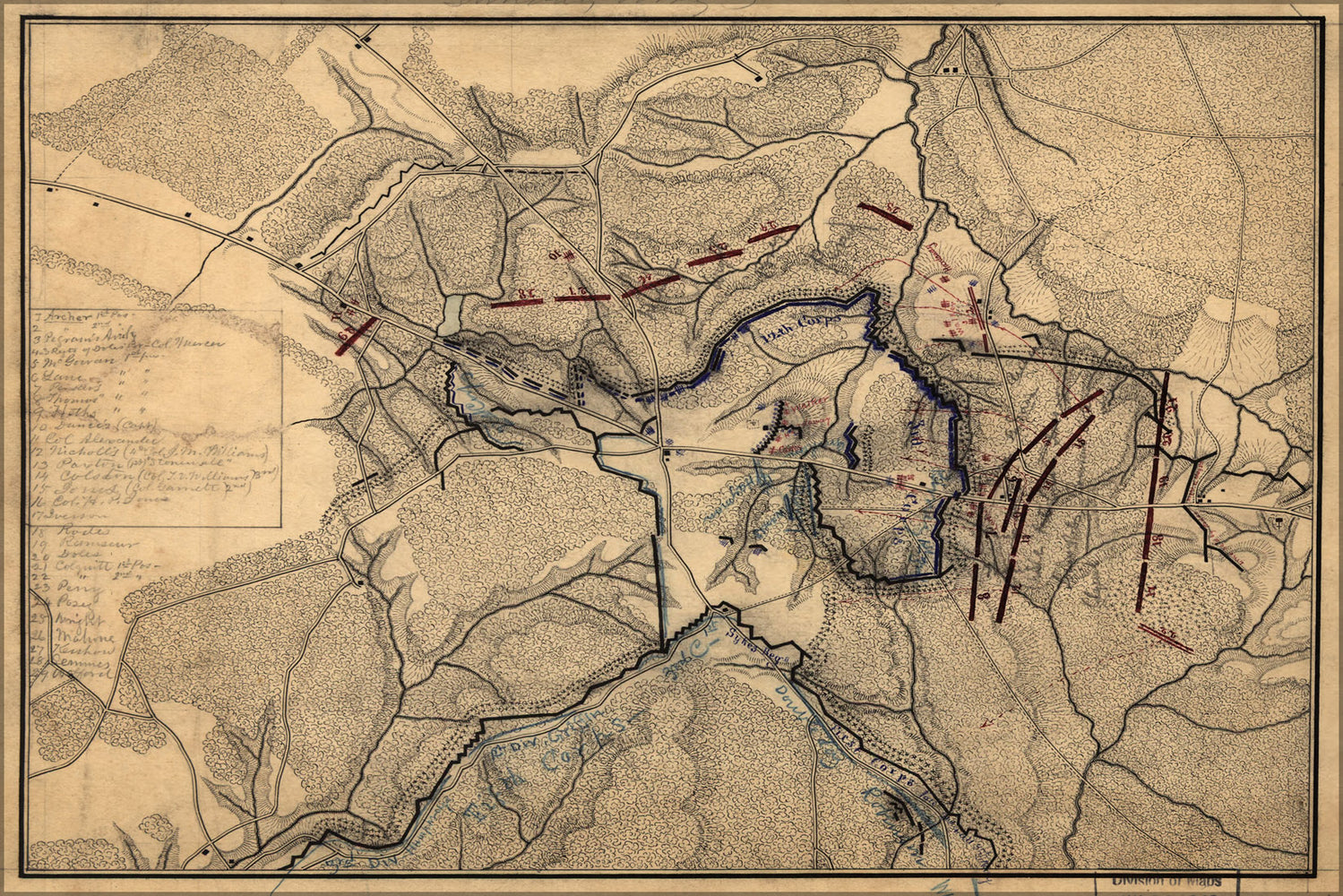 24"x36" Gallery Poster, Map of the battle of Chancellorsville 1863 p2