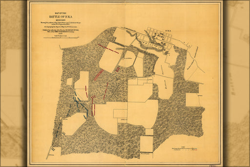 24"x36" Gallery Poster, Map of the battle of Iuka, Mississippi 1862
