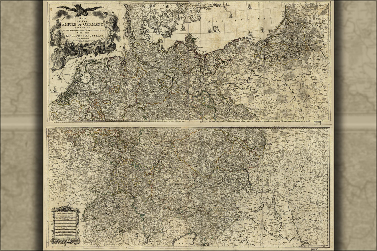 24"x36" Gallery Poster, Map of the empire of Germany 1782