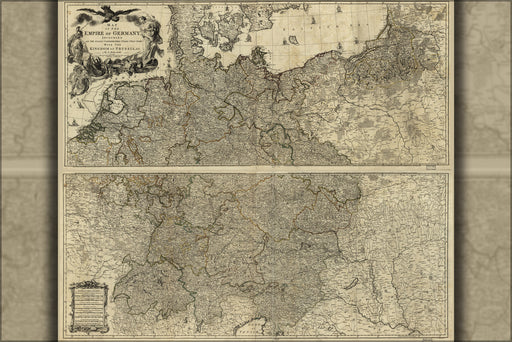 24"x36" Gallery Poster, Map of the empire of Germany 1782