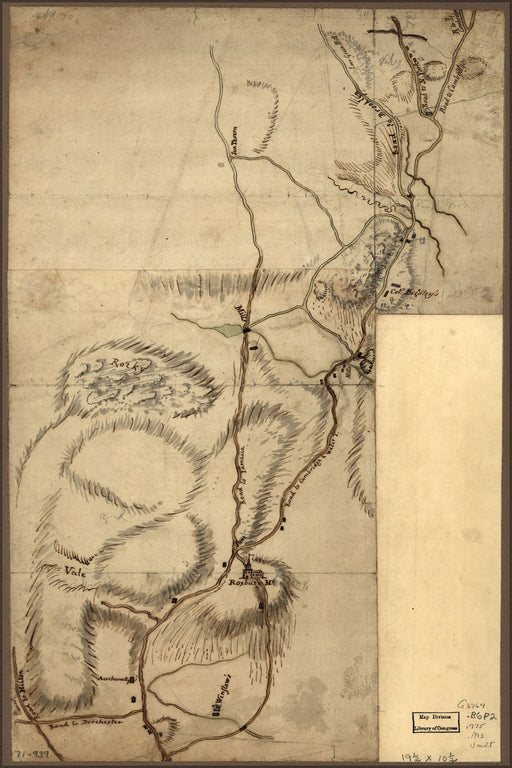 24"x36" Gallery Poster, Map of the environs of Boston 1775 p2